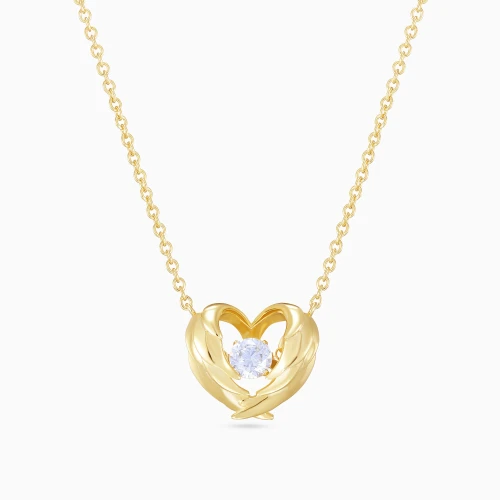 WN648 - Heart Wings Colored Stone Gold Plated Necklace - GN14887A-1.webp
