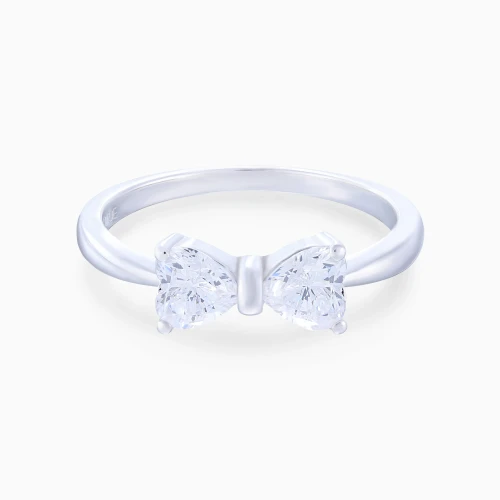 WR510 - Bow of Hearts Cubic Zirconia Ring in Sterling Silver - SR13296A-1.webp