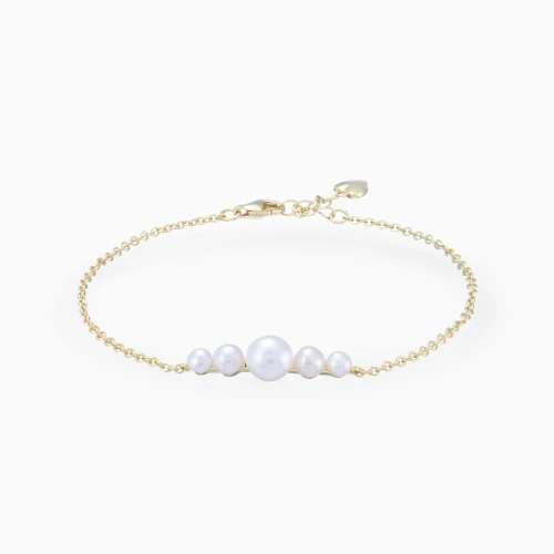 WB426 - Graduating Pearls Chain Bracelet in Yellow Gold Plating - SB13139A-1.webp