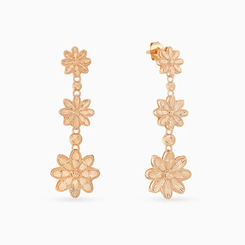 LGE248 - Flowers & Beads Drop Earrings in 21K Gold - 22003920007-1.webp