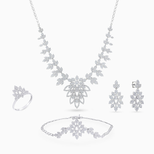 LGS473 - Marquise Flowers Cubic Zirconia Set in 18K Gold (4 Pieces) - 21001790802-1.jpg