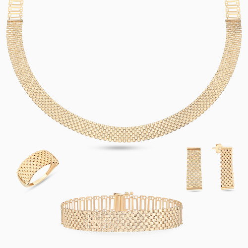 LGS482 - Woven Mesh Set in 21K Gold (4 Pieces) - 22001900123-1 .jpg