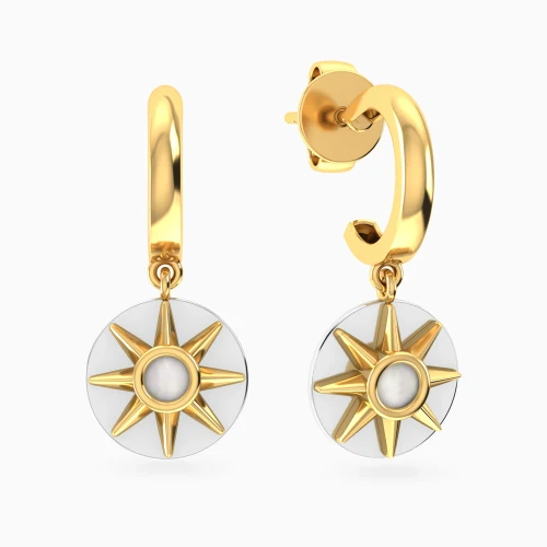 MLE622 - Kids Sun & Disc Pearl Drop Earrings in 18K Gold - 101031100292001-1.webp