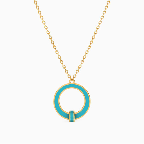 LIN866 - Circle Enamel Coated Necklace in 18K Gold - 111413170004-1.jpg