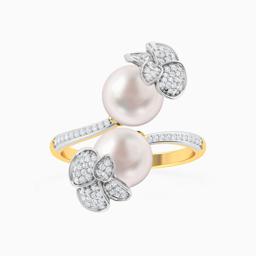 LDR4198 - Rose Pearl Diamond Open Ring in 18K Gold - ERG50035-1.jpg