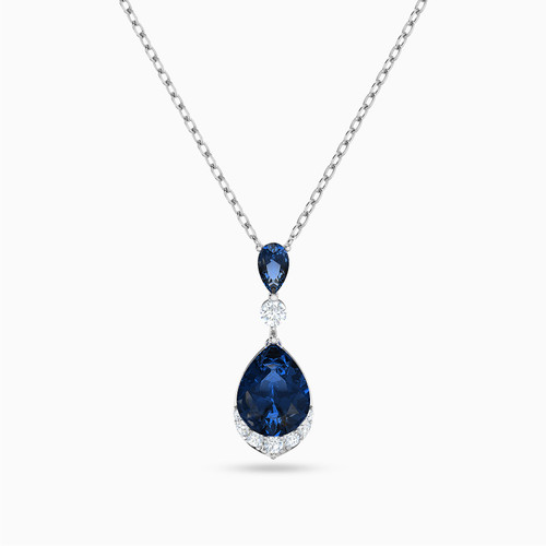 LIN701 - Pear Blue Stone Necklace in 18K Gold - 111404240286 - 1.jpg