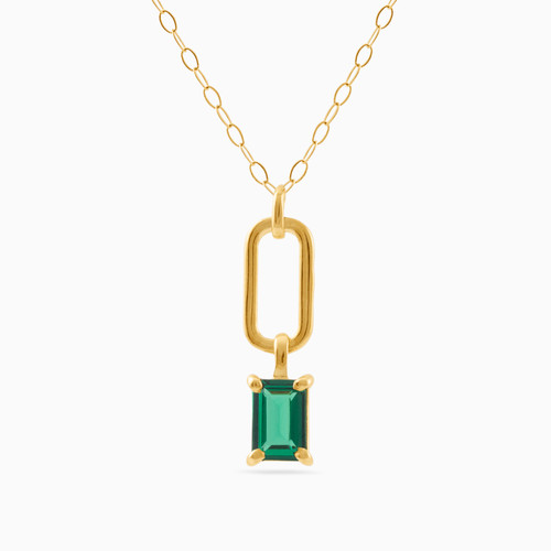 LIN806 - Baguette Green Stones Necklace in 18K Gold - 111404120108-1.jpg