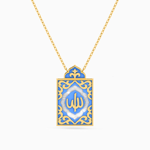LIN486 - Allah Colored Stones Necklace in 18K Gold - 111405150152-1.jpg