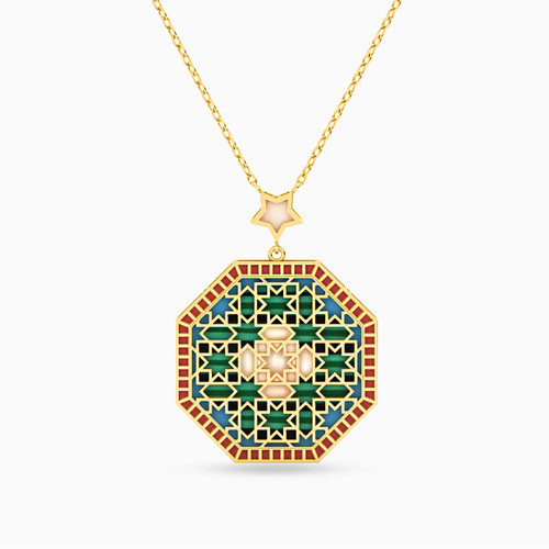 LIN425 - Octagon Enamel Coated Necklace in 18K Gold - 111405180109-1.jpg