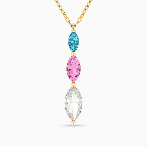 LIN479 - Marquise Colored Stones Necklace in 18K Gold - 111401180016-1.jpg