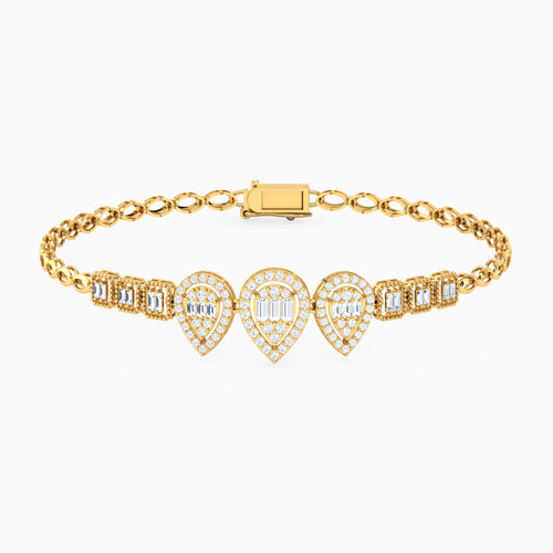 LGB121 - Pear Cubic Zirconia Chain Bracelet in 18K Gold - 21010790010-1.jpg