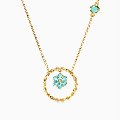 LIN699 - Circle Colored Stones Necklace in 18K Gold - 111404150283-1.jpg