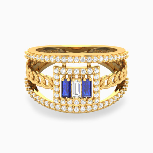 LGR526 - Square Blue Stone Ring in 18K Gold - 61002180141-1.jpg