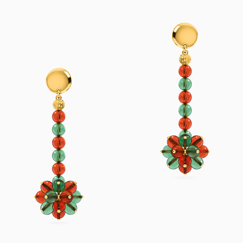 LIE5 - Round Colored Stones Beaded Drop Earrings in 18K Gold - 111204180239-1.jpg