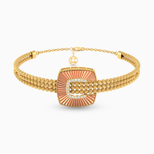 LGS26 - Square Cubic Zirconia Half Set in 21K Gold (2 Pieces) - 22011110755-2.jpg