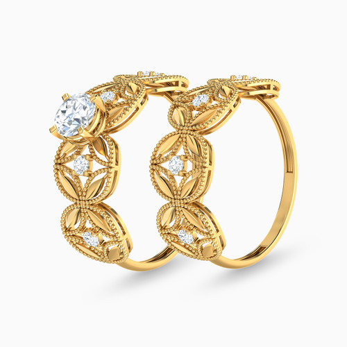 LGR187 - Leaf Cubic Zirconia Twin Rings in 21K Gold - 22039110047-1.jpg