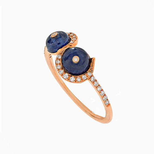LDR638 - Circle Diamond & Blue Stone Ring in 18K Gold - AGR0096-1.jpg