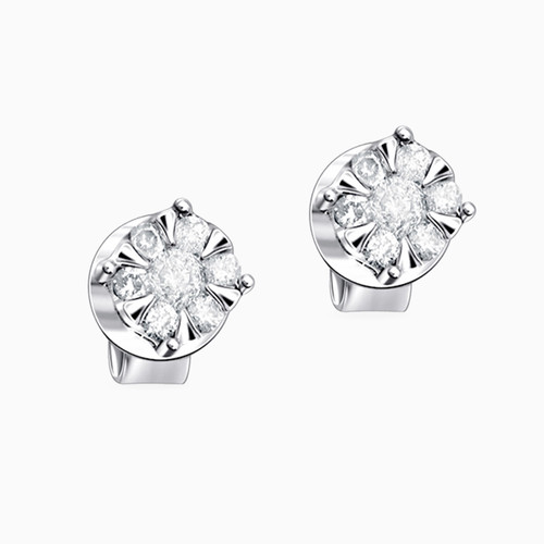 LDE43 - Circle Diamond Stud Earrings in 18K Gold - E93358-1.jpg
