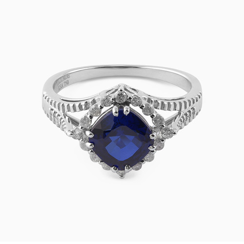 LDR428 - Circle Diamond & Blue Stone Ring in 18K Gold - ERG00011BS-1.jpg