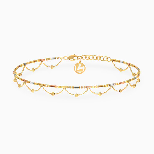 LGB236 - Scalloped Chain Bracelet in 21K Gold - 22036020064-1.jpg