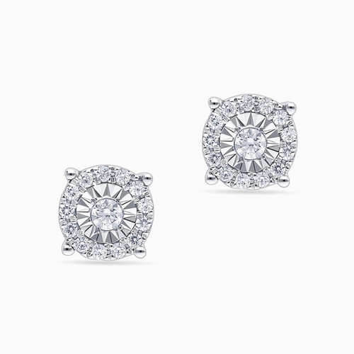LDE67 - Circle Diamond Stud Earrings in 18K Gold - KE700253-1.jpg