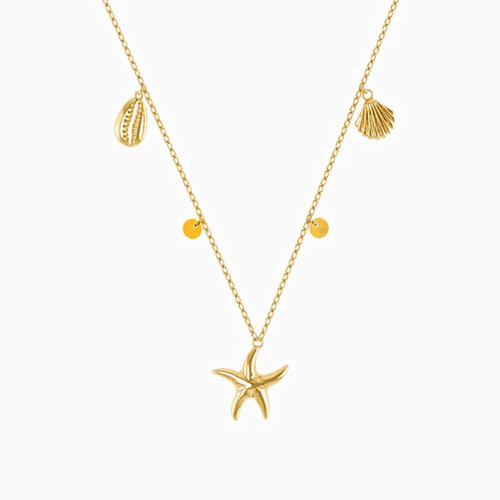 MLN124 - Starfish Chain Necklace in 18K Gold - 21046110436-1.jpg