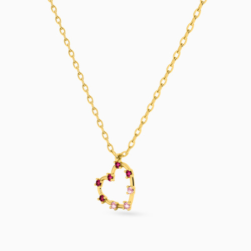 MLN357 - Heart Rose Stone Necklace in 18K Gold - 21046030165-2.jpg