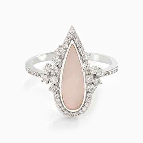 LDR574 - Pear Diamond & Rose Stone Ring in 18K Gold - 30197LRC-1.jpg