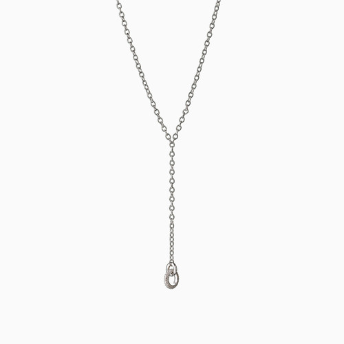 WN5 - Circle Cubic Zirconia Sterling Silver Necklace - 87355145-2.jpg