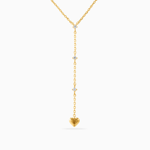WN144 - Heart Cubic Zirconia Gold Plated Necklace - 97383345-1.jpg