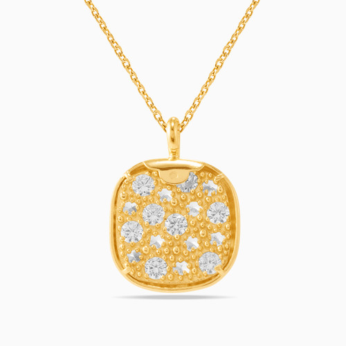 WN147 - Square Clear Stone Gold Plated Necklace - H4184755-1.jpg