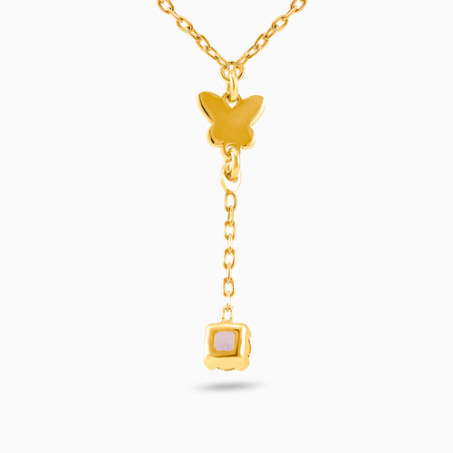 WN89 - Butterfly Rose Stone Gold Plated Necklace - A4179-05DG-1.jpg