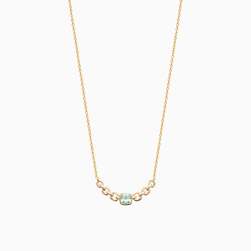 WN200 - Square Green Stones Gold Plated Necklace - 97379145-1.jpg