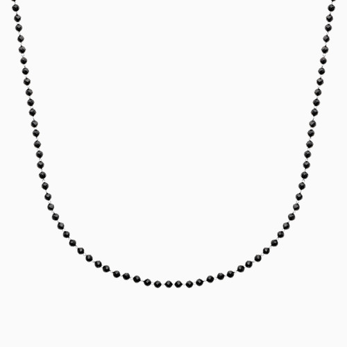 WN225 - Circle Black Stone Gold Plated Chain Necklace - 31210450-1.jpg