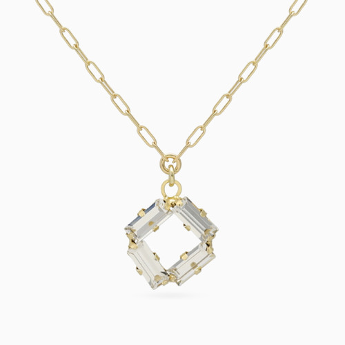 WN88 - Circle Clear Stone Gold Plated Necklace - A4172-07DG-1.jpg