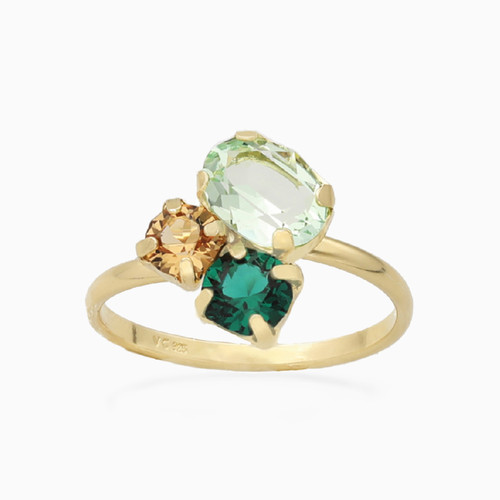 WR110 - Circle Colored Stones Gold Plated Ring - A4205-22DA-1.jpg