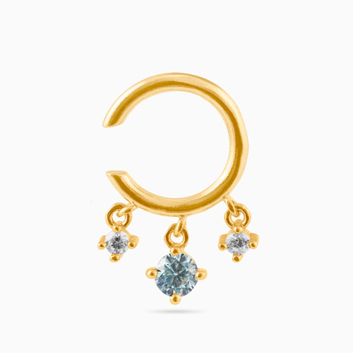WE60 - Square Colored Stones Gold Plated Cuff Earrings - 23016960-1.jpg