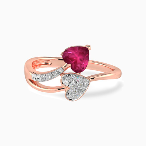 LDR648 - Hearts Diamond & Pink Stone Bypass Ring in 18K Gold - KR604544RB-SI3-1.jpg