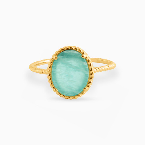 WR91 - Oval Green Stones Gold Plated Ring - 292406054-1.jpg
