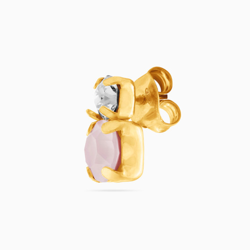 WE87 - Circle Rose Stone Gold Plated Stud Earrings - A3751-86ST-3.jpg