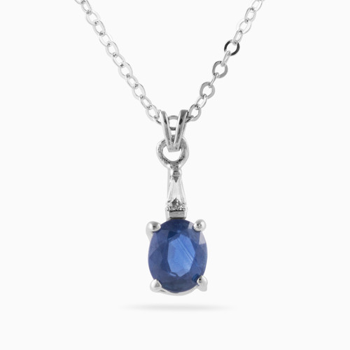LDN795 - Oval Diamond & Blue Stone Necklace in 18K Gold - LNE00052-1.jpg