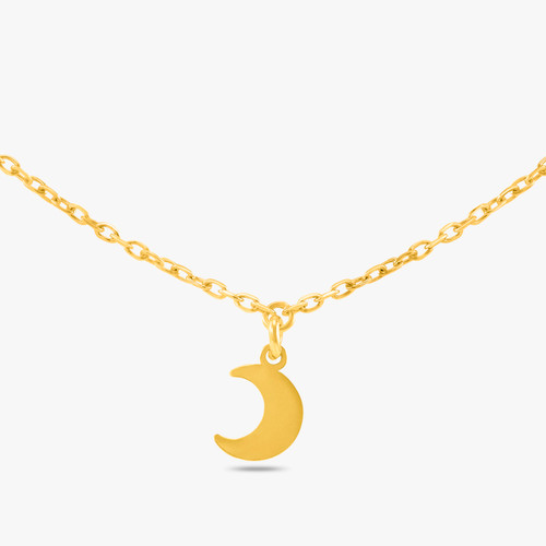 WN95 - Crescent Colored Stones Gold Plated Chain Necklace - A4210-18DG-1.jpg