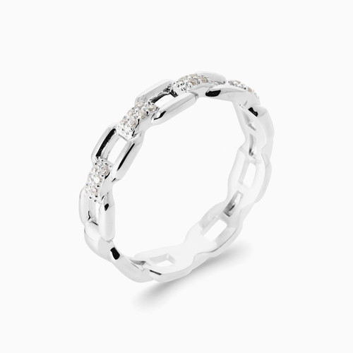 WR167 - Link Clear Stone Sterling Silver Ring - 1952910-3.jpg