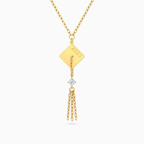 MLN1095 - Tassels Clear Stone Necklace in 18K Gold - 21046140975-1.jpg