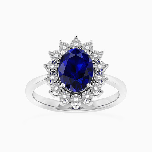 LDR1942 - Oval Diamond & Blue Stone Ring in 18K Gold - RN403305W18SA1-1.jpg