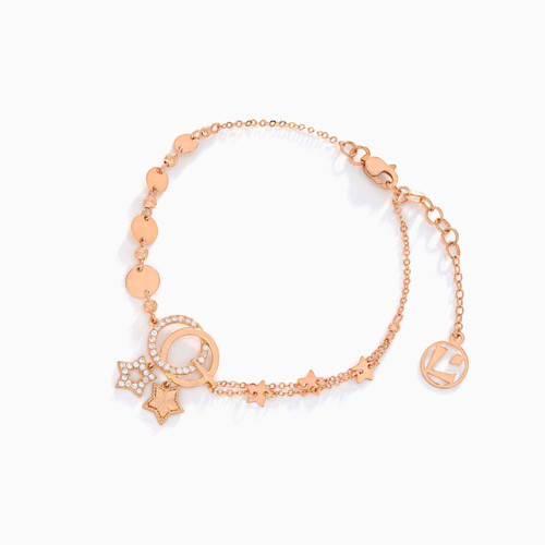 LGB83 - Star Cubic Zirconia Chain Bracelet in 21K Gold - 22010110339-1.jpg