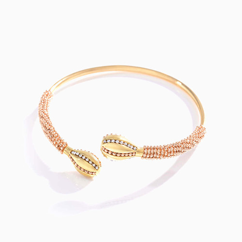 LGB71 - Beaded Bangle Bracelet in 18K Gold - 21009110083-1.jpg