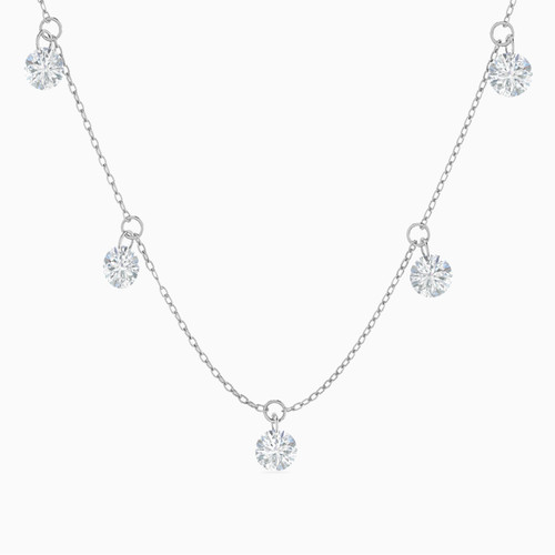 LIN322 - Flower Cubic Zirconia Charms Necklace in 18K Gold - 111401200005-1.jpg