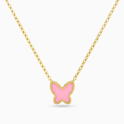 MLN642 - Butterfly Rose Stone Necklace in 18K Gold - 21046110709-1.jpg