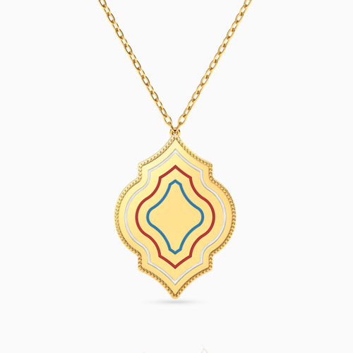 MLN981 - Arabesque Enamel Coated Necklace in 18K Gold - 21046110910-1.jpg